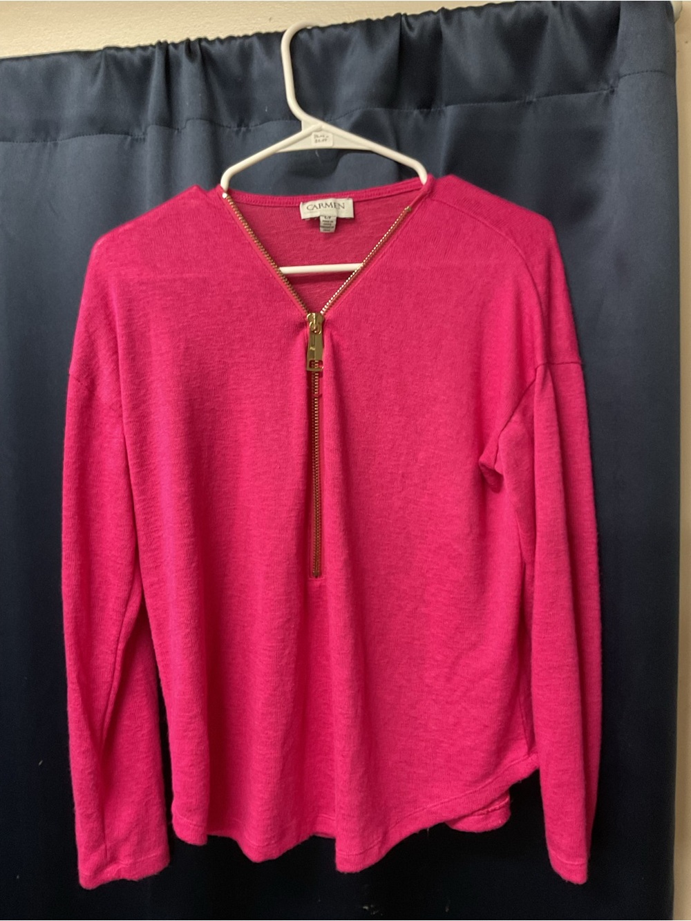 Carmen Hot Pink Zip-Front Women's Sweatshirt